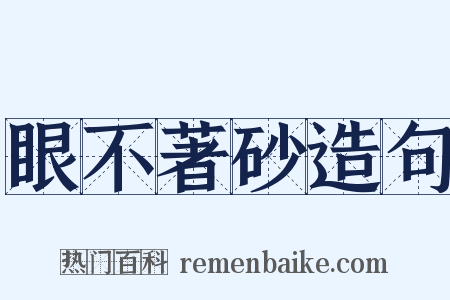 眼不著砂造句是什么意思的图片